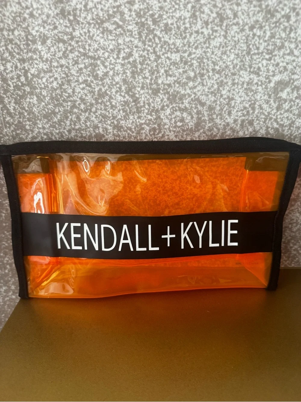 Kendall & Kylie Transparent Orange Travel Pouch
